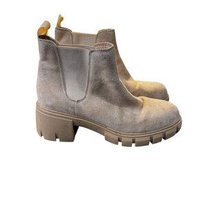 Steve Madden Women’s “Howler” Suede Chunky Chelsea Boots – Sand, Size 7M
